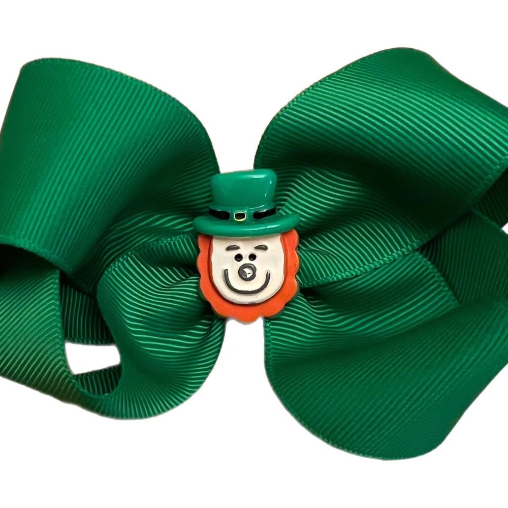 NEW Handmade St. Patrick's Day Green Leprechaun Boutique  Hair Bow